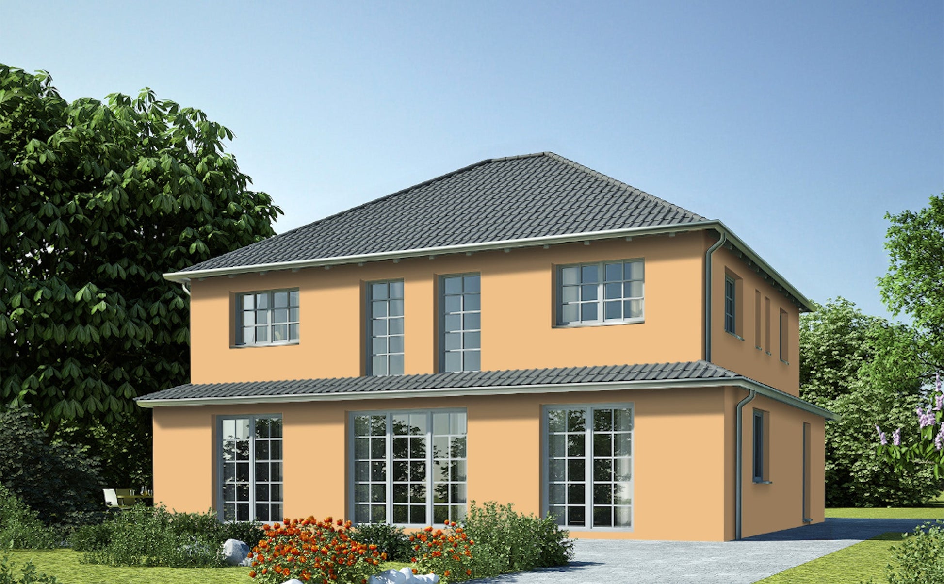 Derendo Fassadenfarbe Ockergelb mit EXTRA Wetterschutz - 4251604915566 - Derendo