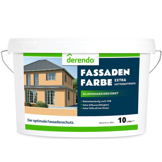 Derendo Fassadenfarbe Ockergelb mit EXTRA Wetterschutz - 4251604915566 - Derendo