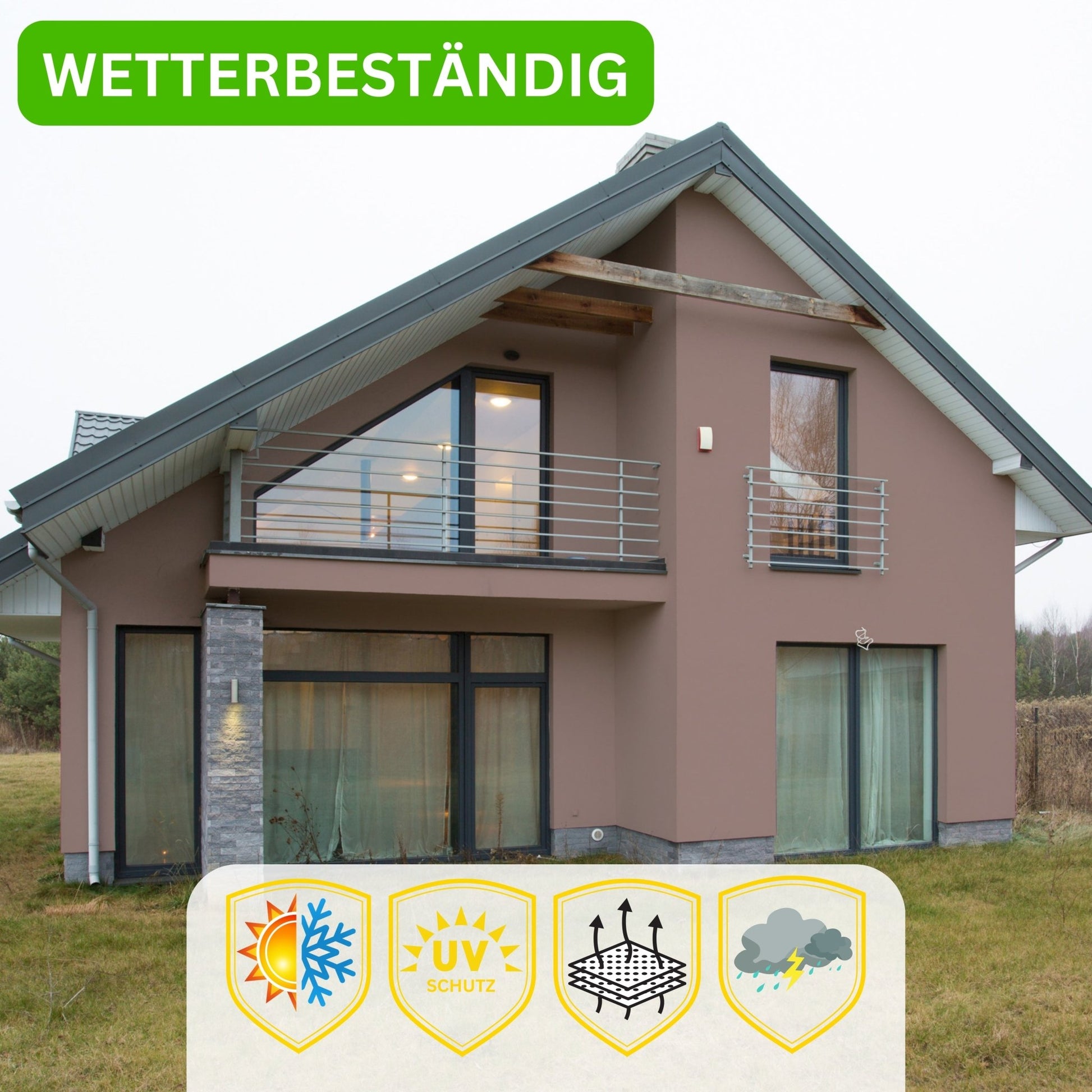 Derendo Fassadenfarbe Schokobraun mit ULTRA Wetterschutz und Abperleffekt - 4251604914972 - Derendo