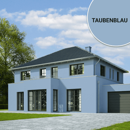 Derendo Fassadenfarbe Taubenblau mit ULTRA Wetterschutz und Abperleffekt in 2.5L – Produktbild von Derendo