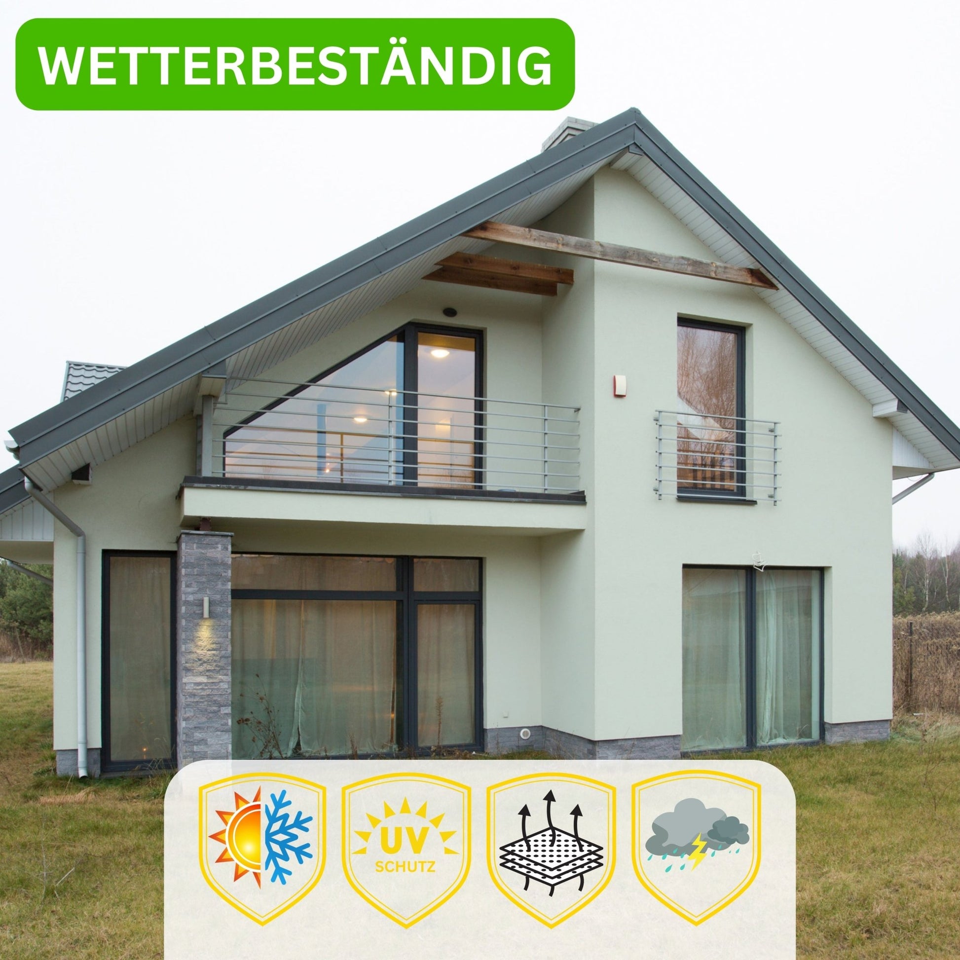 Derendo Fassadenfarbe Weissgrün mit ULTRA Wetterschutz und Abperleffekt - 4251604915825 - Derendo