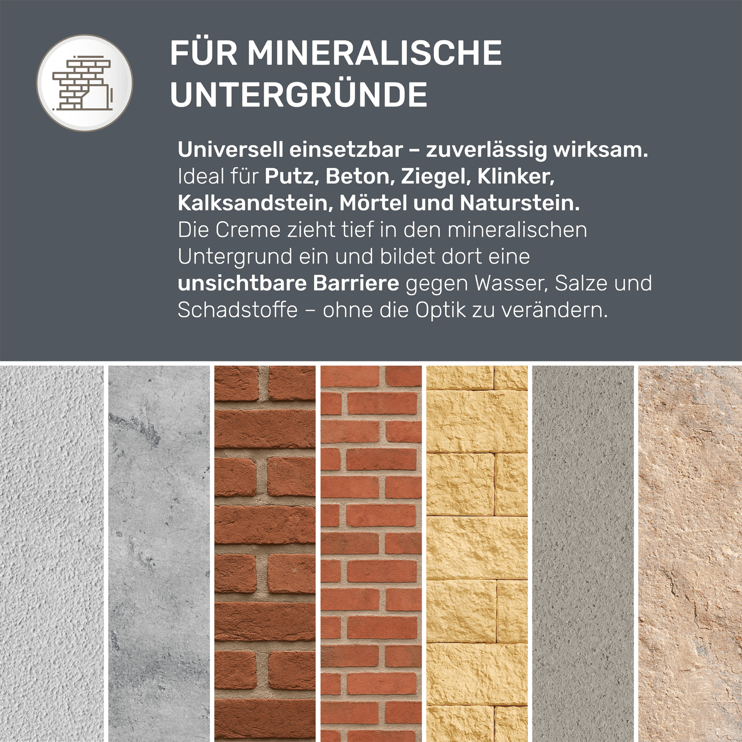 Derendo Fassadenschutzcreme Transparent – Farblose Imprägnierung für Ziegel, Klinker, Mauerwerk & Naturstein in 5l – Produktbild von Derendo