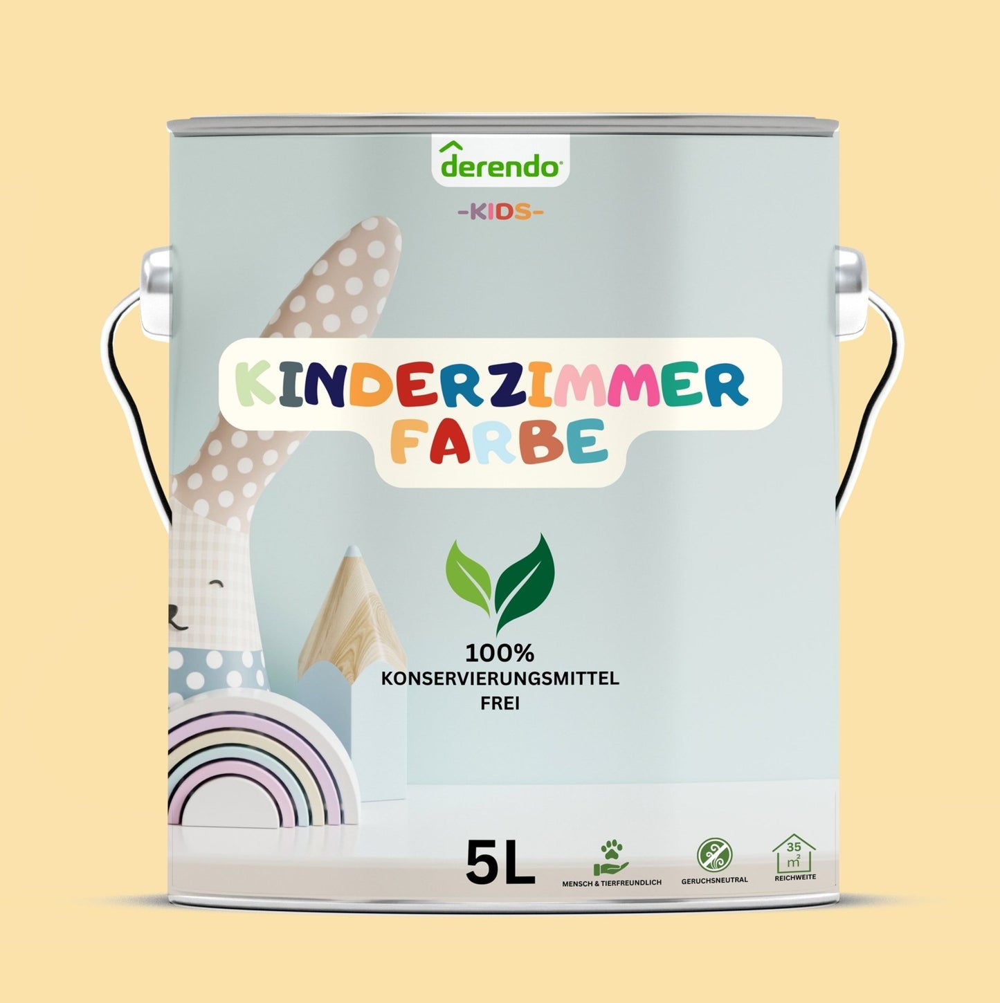 Derendo Kinderzimmer Wandfarbe - Bienengelb - 4251604926449 - Derendo