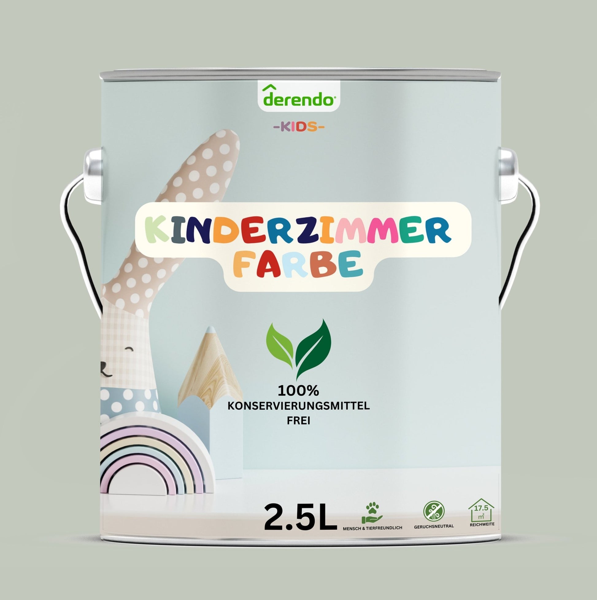 Derendo Kinderzimmer Wandfarbe - Dinogrün - 4251604926180 - Derendo