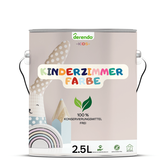 Derendo Kinderzimmer Wandfarbe - Einhornrosa in 2.5 Liter – Produktbild von Derendo