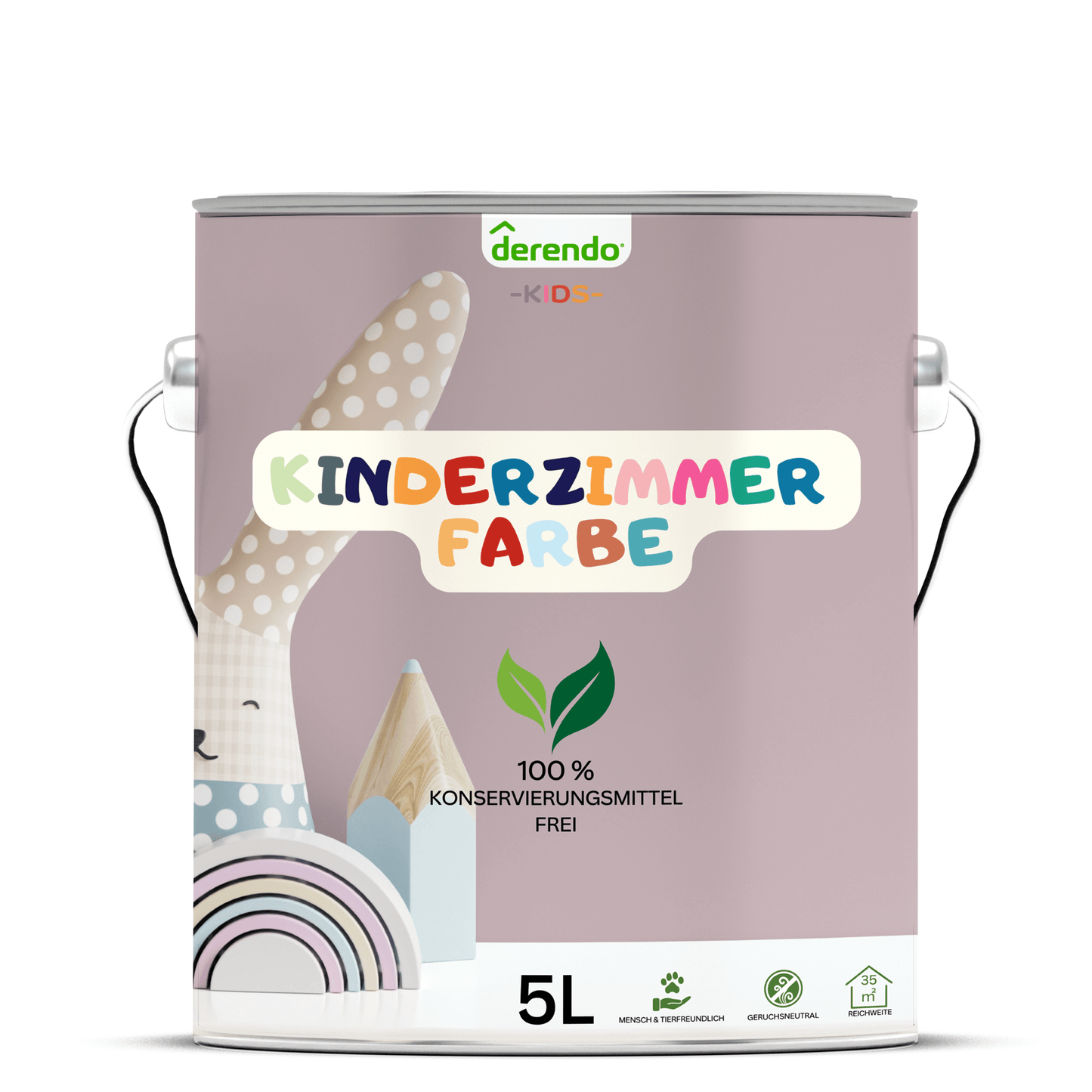 Derendo Kinderzimmer Wandfarbe - Steinrot in 5 Liter – Produktbild von Derendo