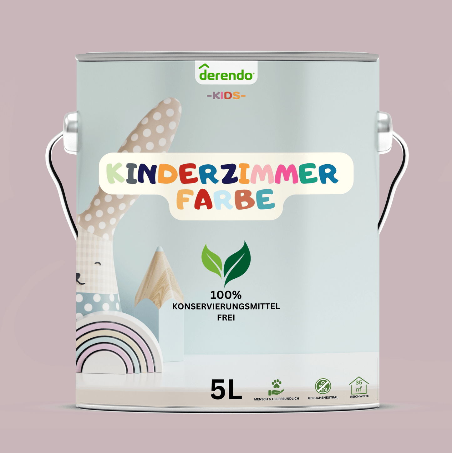 Derendo Kinderzimmer Wandfarbe - Steinrot - 4251604926487 - Derendo