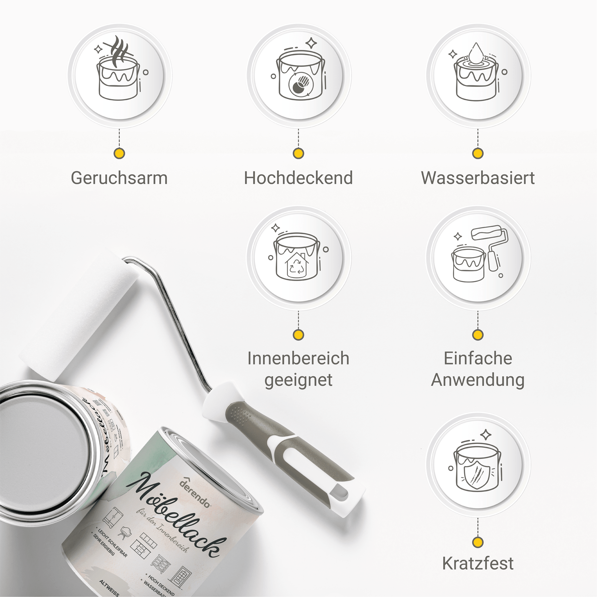 Derendo® Möbelfarbe Altweiss 750ml – Möbelfarbe ohne Schleifen in – Produktbild von Derendo
