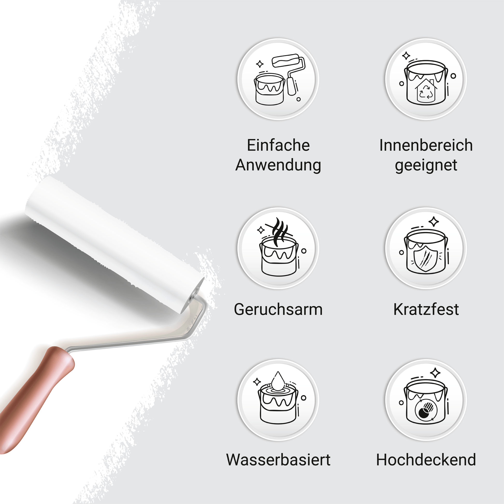 Derendo Möbelfarbe Reinweiss 2,5 L – Holzfarbe für Innen – Ohne Schleifen, Hochdeckend & Wasserbasiert – Für Möbel, Türen & Küchen – Umweltfreundlich & Geruchsarm - 4251604929662 - Derendo