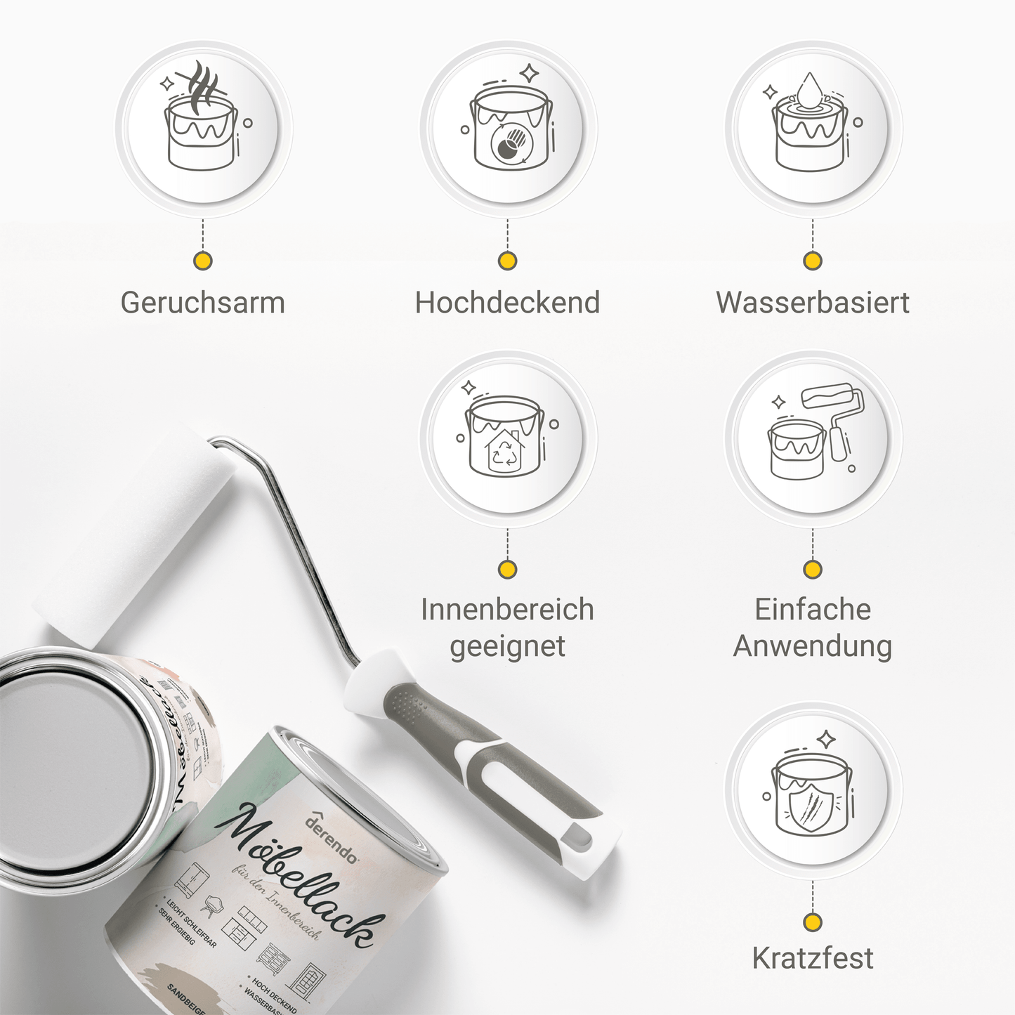 Derendo® Möbelfarbe Sandbeige 750ml – Möbelfarbe ohne Schleifen in – Produktbild von Derendo