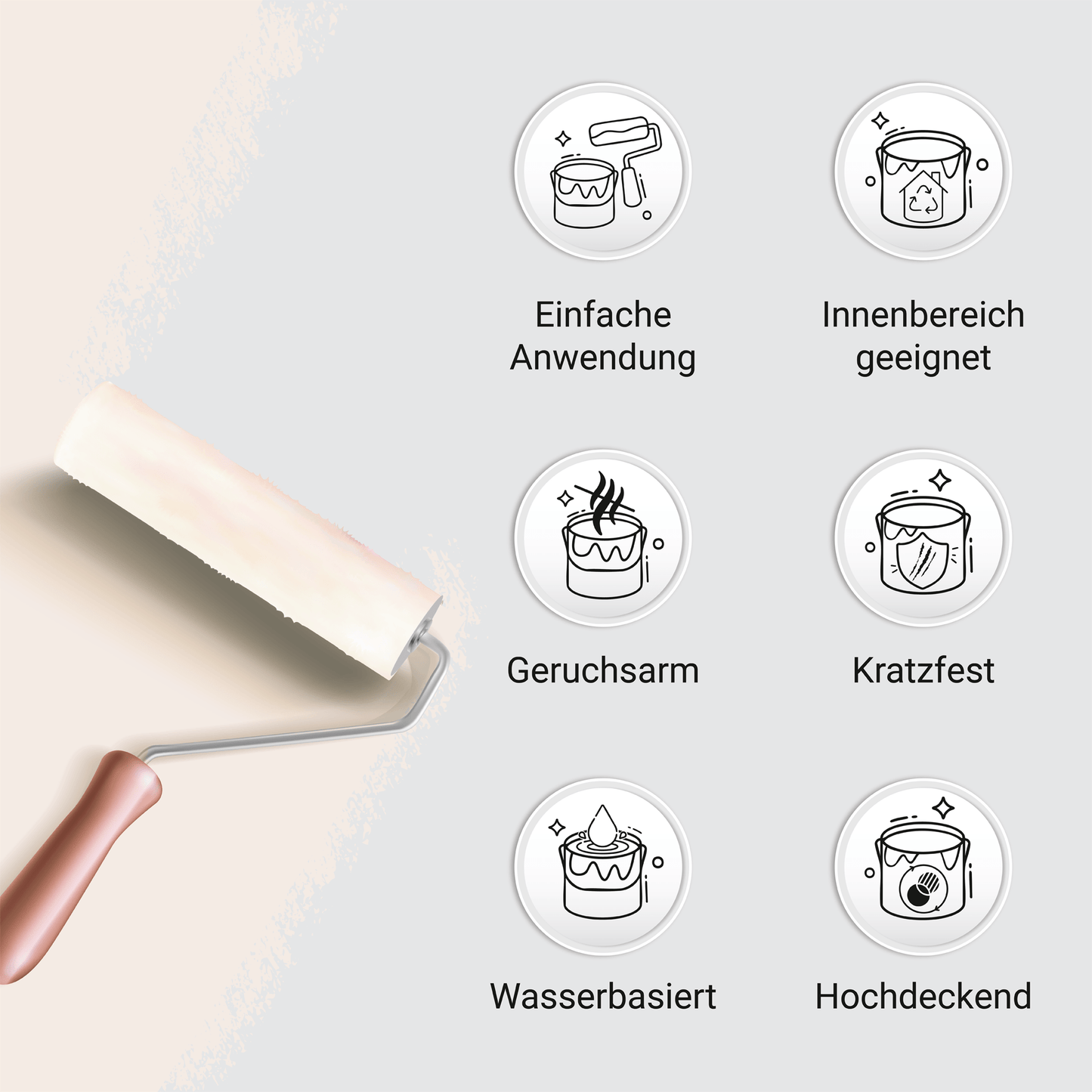 Derendo Möbelfarbe Sanftes Rosé 2,5 L – Holzfarbe für Innen – Ohne Schleifen, Hochdeckend & Wasserbasiert – Für Möbel, Türen & Küchen – Umweltfreundlich & Geruchsarm - 4251604929389 - Derendo