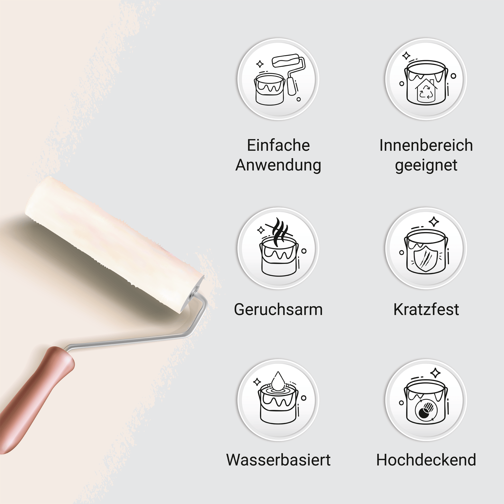 Derendo Möbelfarbe Sanftes Rosé 2,5 L – Holzfarbe für Innen – Ohne Schleifen, Hochdeckend & Wasserbasiert – Für Möbel, Türen & Küchen – Umweltfreundlich & Geruchsarm - 4251604929389 - Derendo
