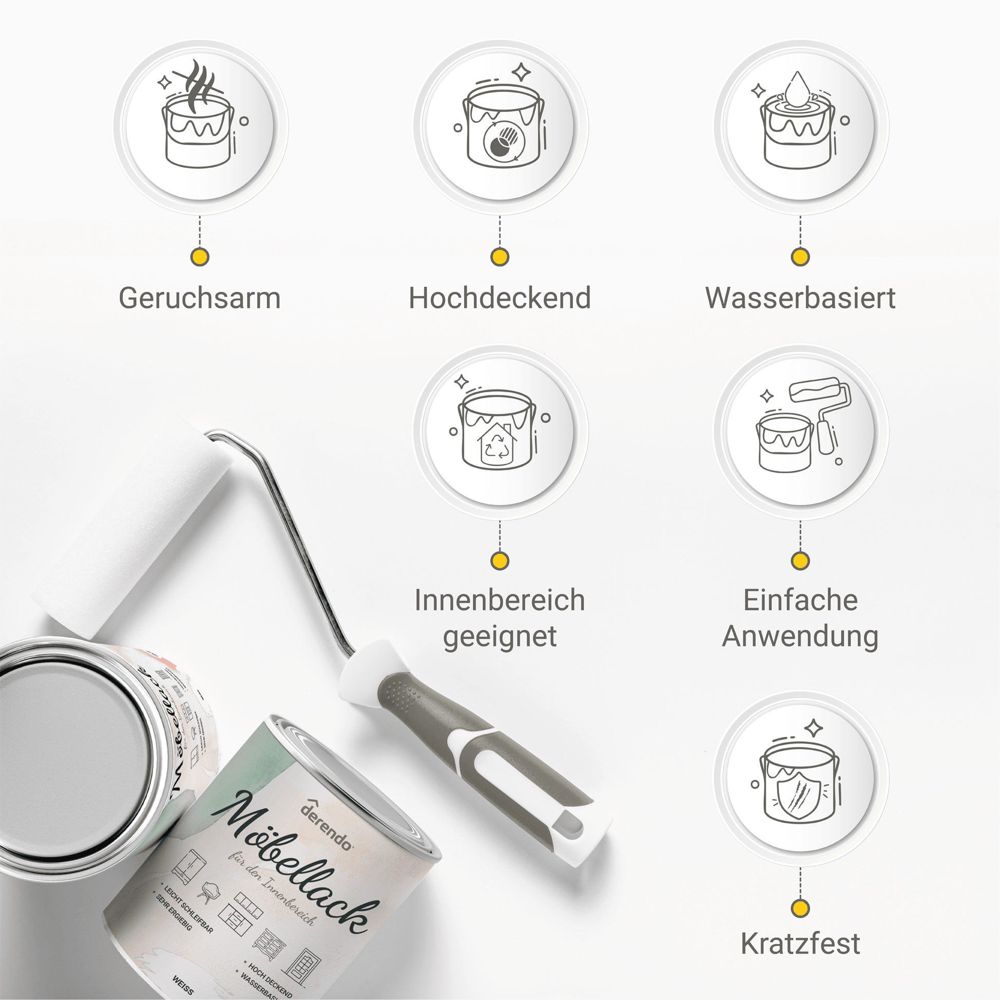 Derendo® Möbelfarbe Weiss 750ml – Möbelfarbe ohne Schleifen in – Produktbild von Derendo