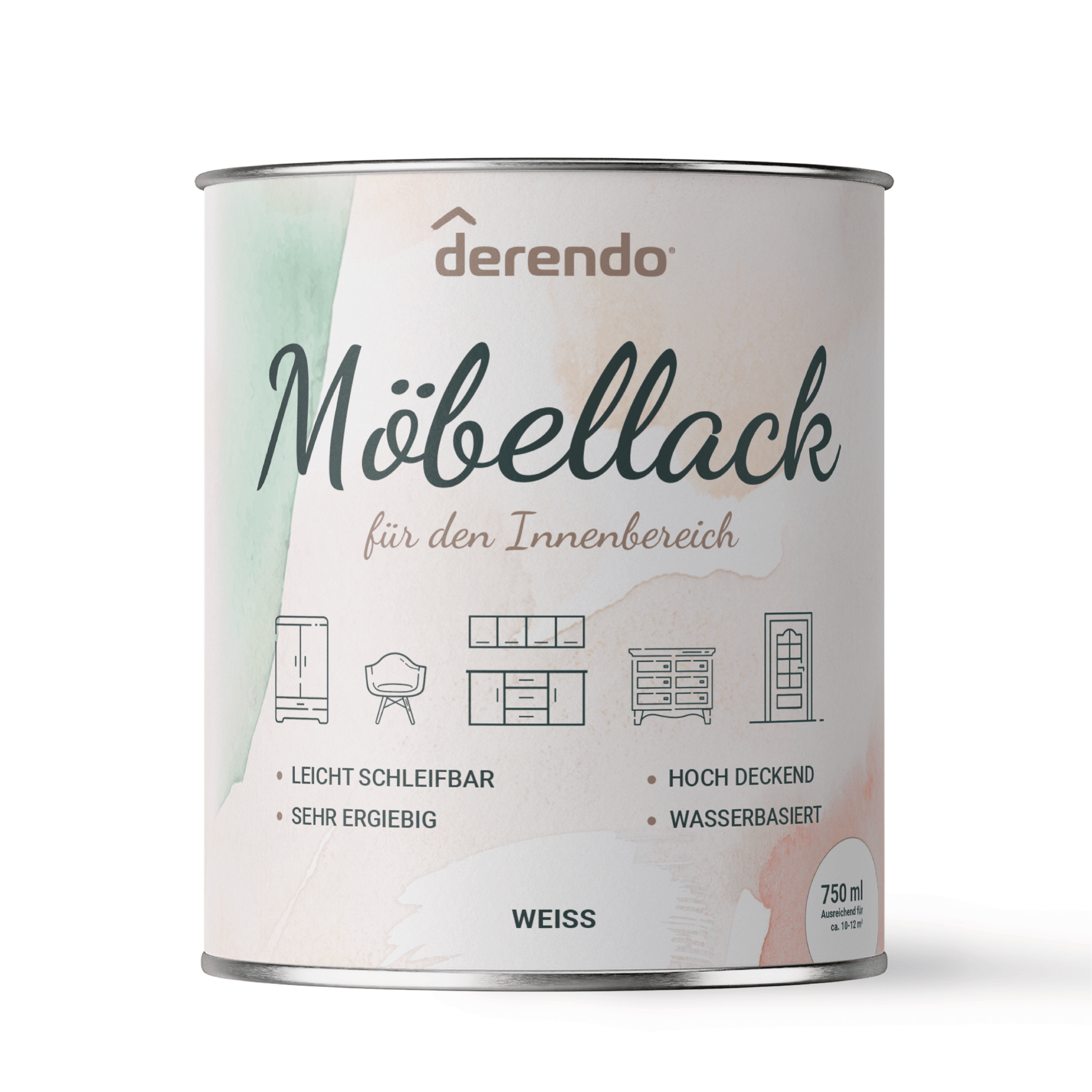 Derendo® Möbelfarbe Weiss 750ml – Möbelfarbe ohne Schleifen in – Produktbild von Derendo