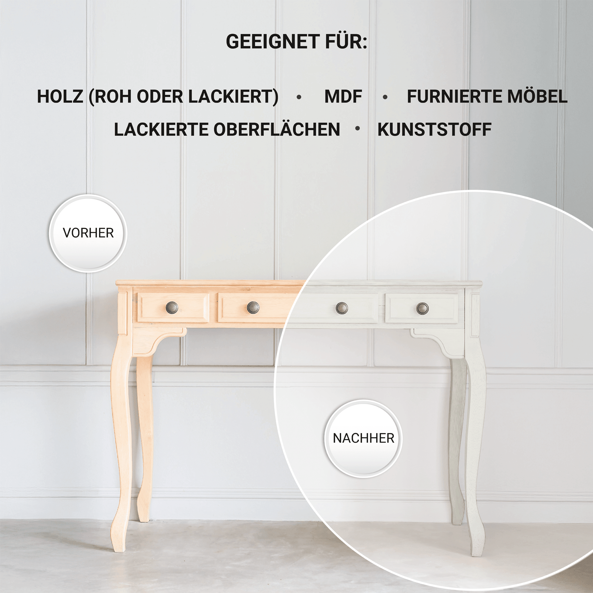 Derendo Möbelfarbe Altweiss 2,5 L – Holzfarbe für Innen – Ohne Schleifen, Hochdeckend & Wasserbasiert – Für Möbel, Türen & Küchen – Umweltfreundlich & Geruchsarm in – Produktbild von Derendo