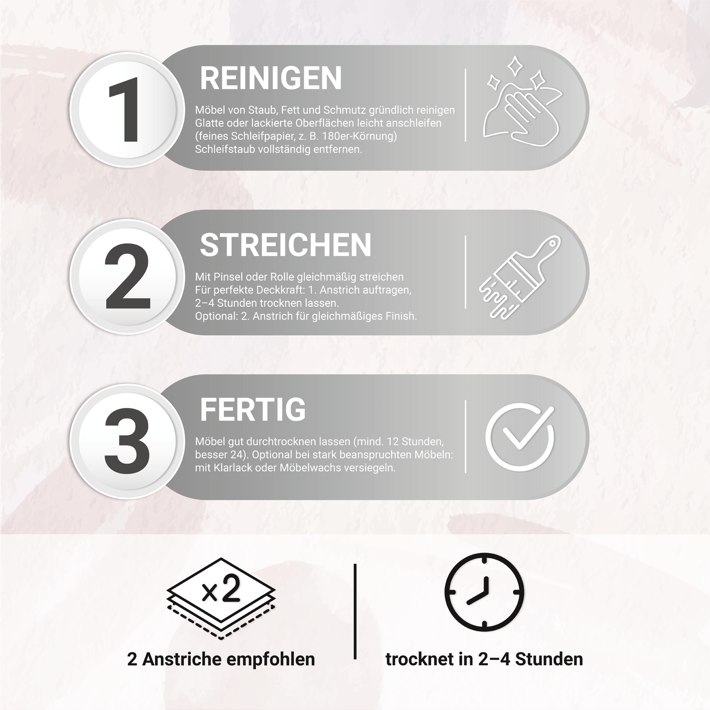 Derendo Möbelfarbe Altweiss 2,5 L – Holzfarbe für Innen – Ohne Schleifen, Hochdeckend & Wasserbasiert – Für Möbel, Türen & Küchen – Umweltfreundlich & Geruchsarm in – Produktbild von Derendo