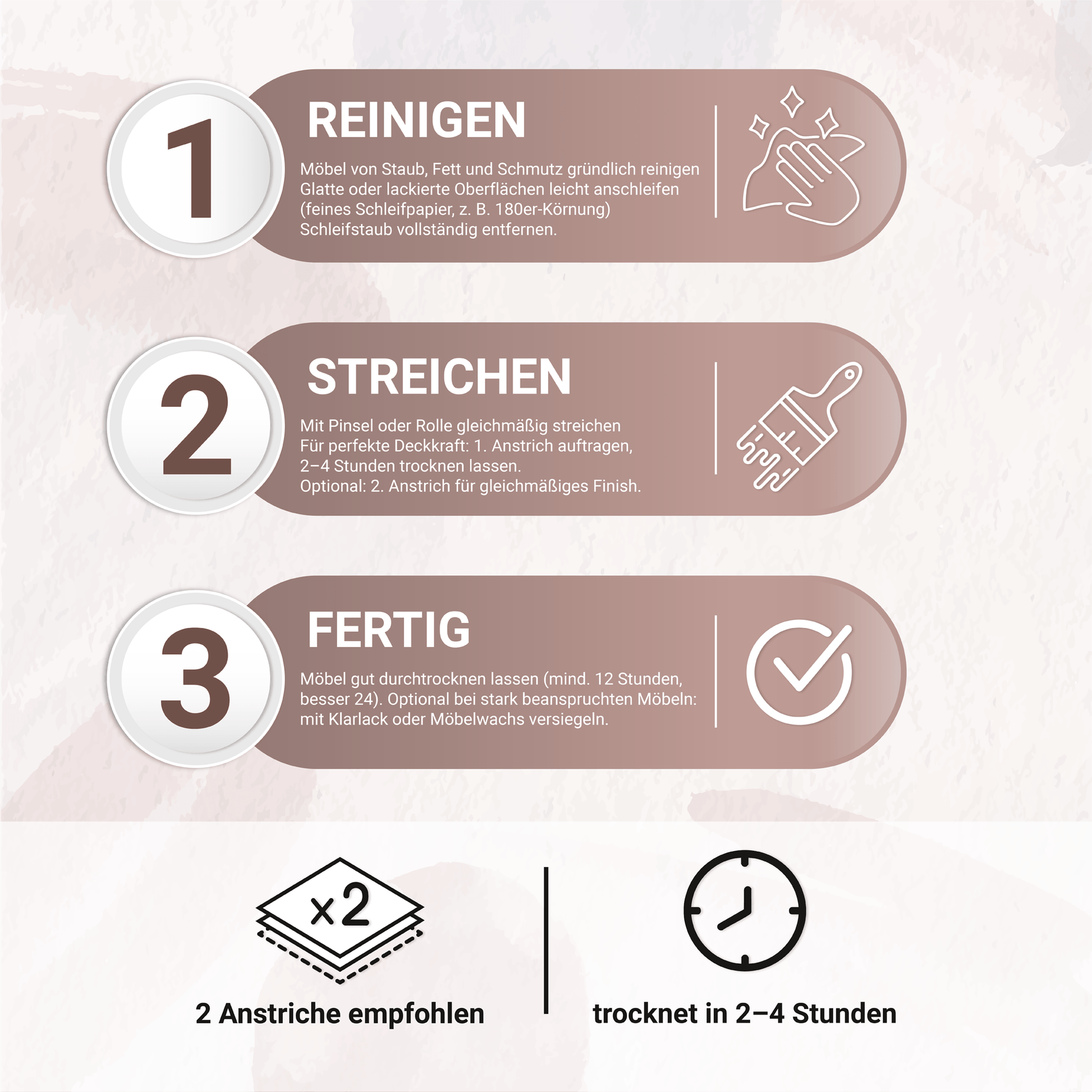 Derendo Möbelfarbe Bordeauxrot 2,5 L – Holzfarbe für Innen – Ohne Schleifen, Hochdeckend & Wasserbasiert – Für Möbel, Türen & Küchen – Umweltfreundlich & Geruchsarm in – Produktbild von Derendo