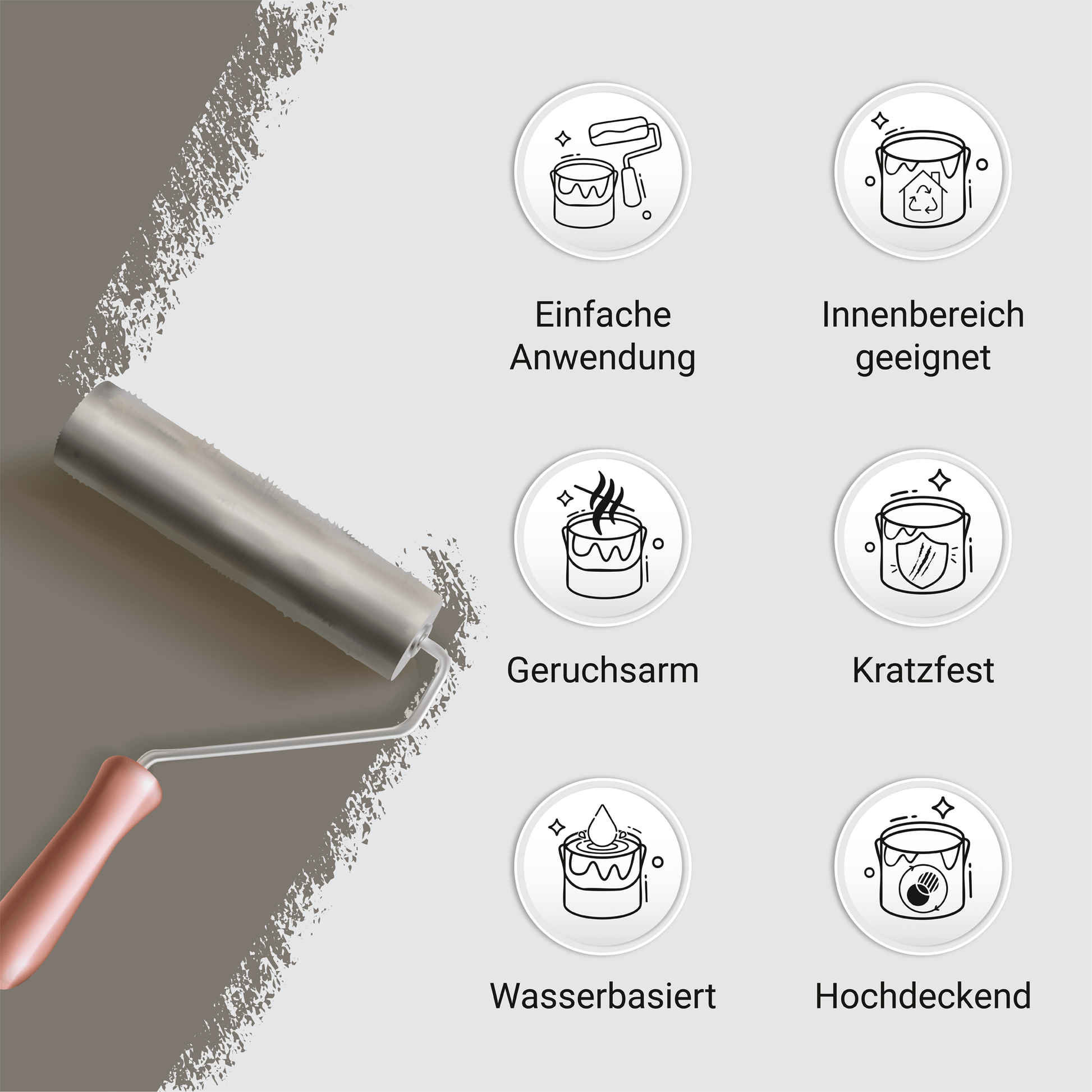 Derendo Möbelfarbe Braungrau 2,5 L – Holzfarbe für Innen – Ohne Schleifen, Hochdeckend & Wasserbasiert – Für Möbel, Türen & Küchen – Umweltfreundlich & Geruchsarm in – Produktbild von Derendo