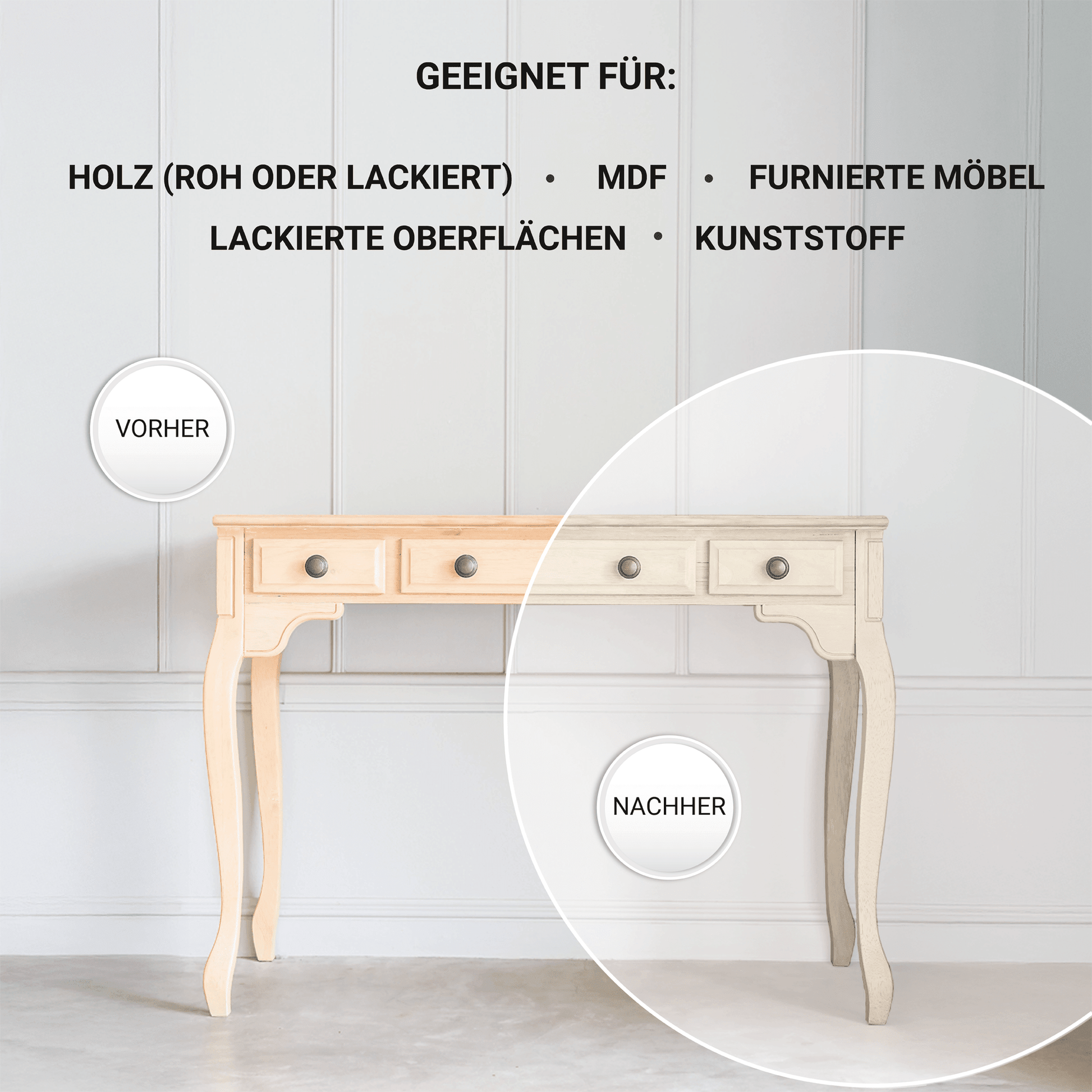 Derendo Möbelfarbe Creme 2,5 L – Holzfarbe für Innen – Ohne Schleifen, Hochdeckend & Wasserbasiert – Für Möbel, Türen & Küchen – Umweltfreundlich & Geruchsarm in – Produktbild von Derendo