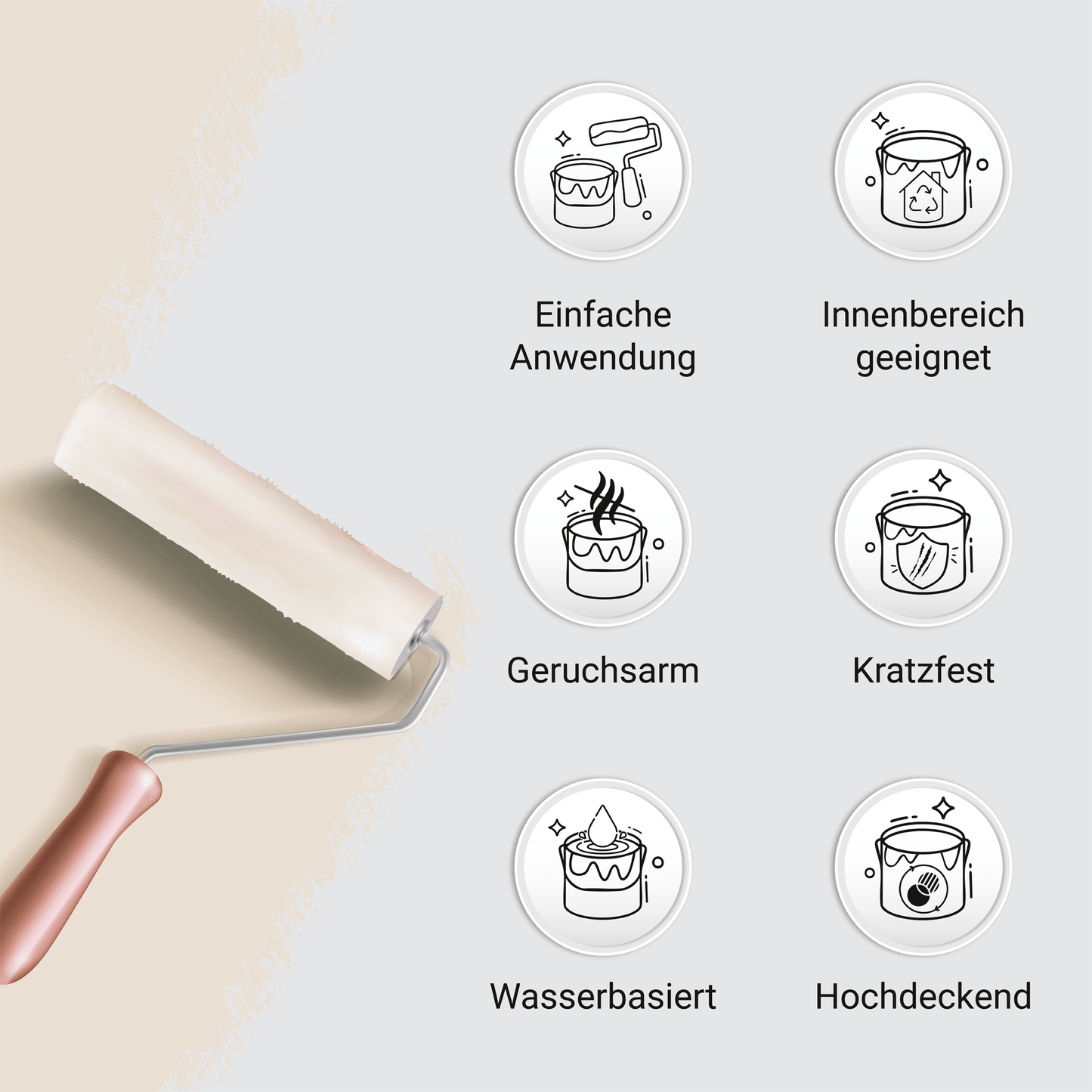Derendo Möbelfarbe Creme 2,5 L – Holzfarbe für Innen – Ohne Schleifen, Hochdeckend & Wasserbasiert – Für Möbel, Türen & Küchen – Umweltfreundlich & Geruchsarm in – Produktbild von Derendo