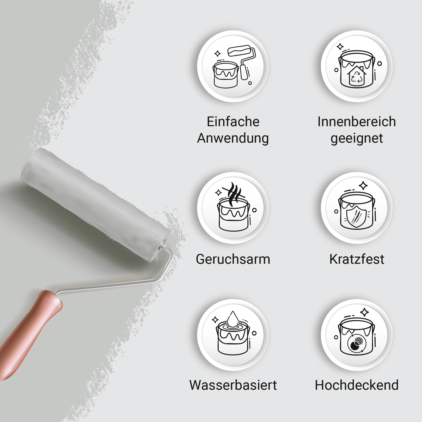 Derendo Möbelfarbe Lichtgrau 2,5 L – Holzfarbe für Innen – Ohne Schleifen, Hochdeckend & Wasserbasiert – Für Möbel, Türen & Küchen – Umweltfreundlich & Geruchsarm in – Produktbild von Derendo