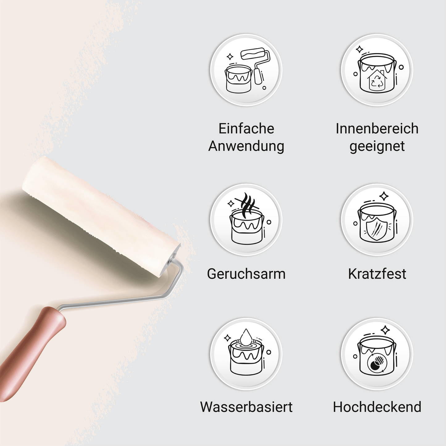 Derendo Möbelfarbe Sanftes Rosé 2,5 L – Holzfarbe für Innen – Ohne Schleifen, Hochdeckend & Wasserbasiert – Für Möbel, Türen & Küchen – Umweltfreundlich & Geruchsarm in 2.5 Liter – Produktbild von Derendo