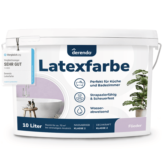 Derendo Wandfarbe Latexfarbe Flieder Matt abwaschbar in 10 Liter – Produktbild von Derendo