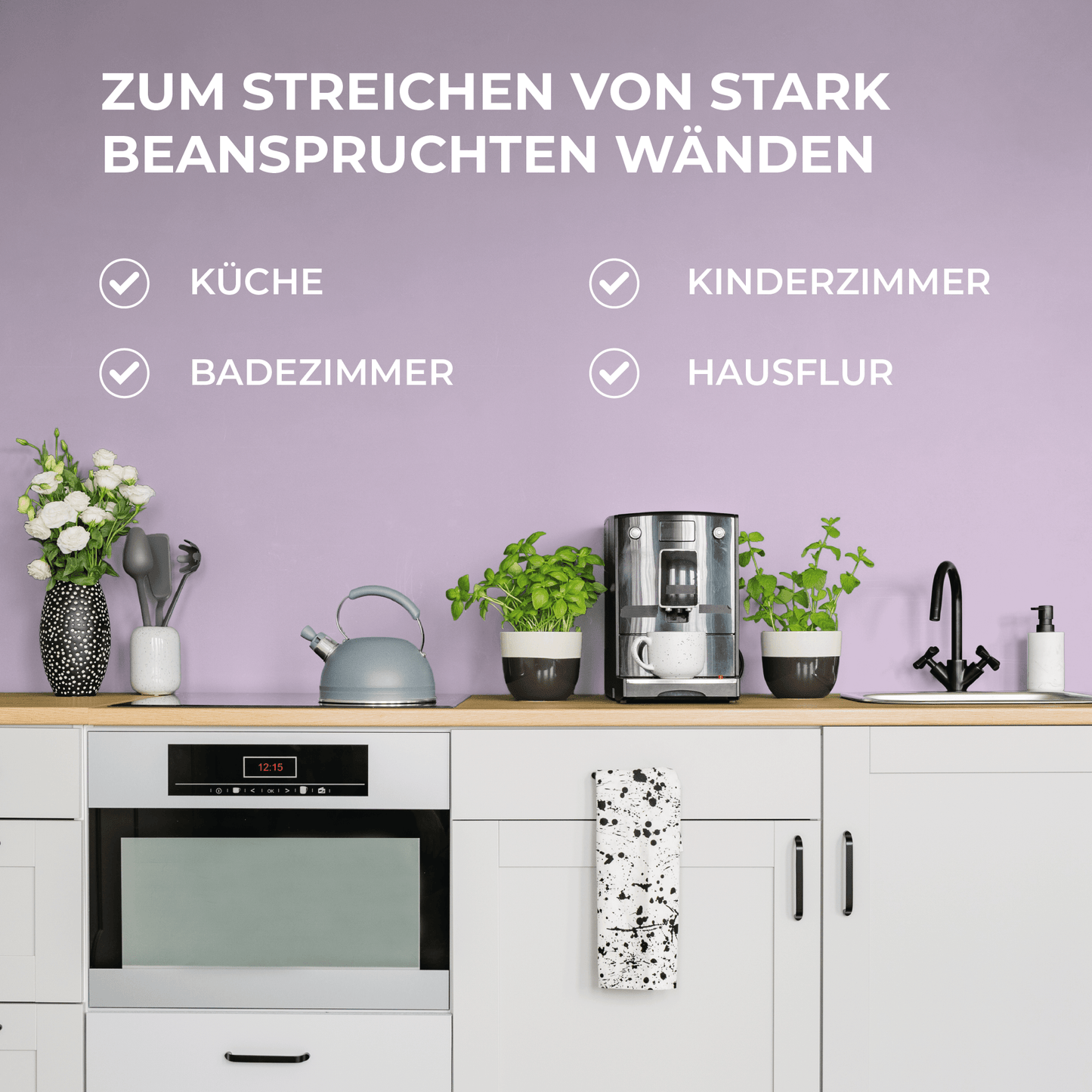 Derendo Wandfarbe Latexfarbe Flieder Matt abwaschbar in 10 Liter – Produktbild von Derendo