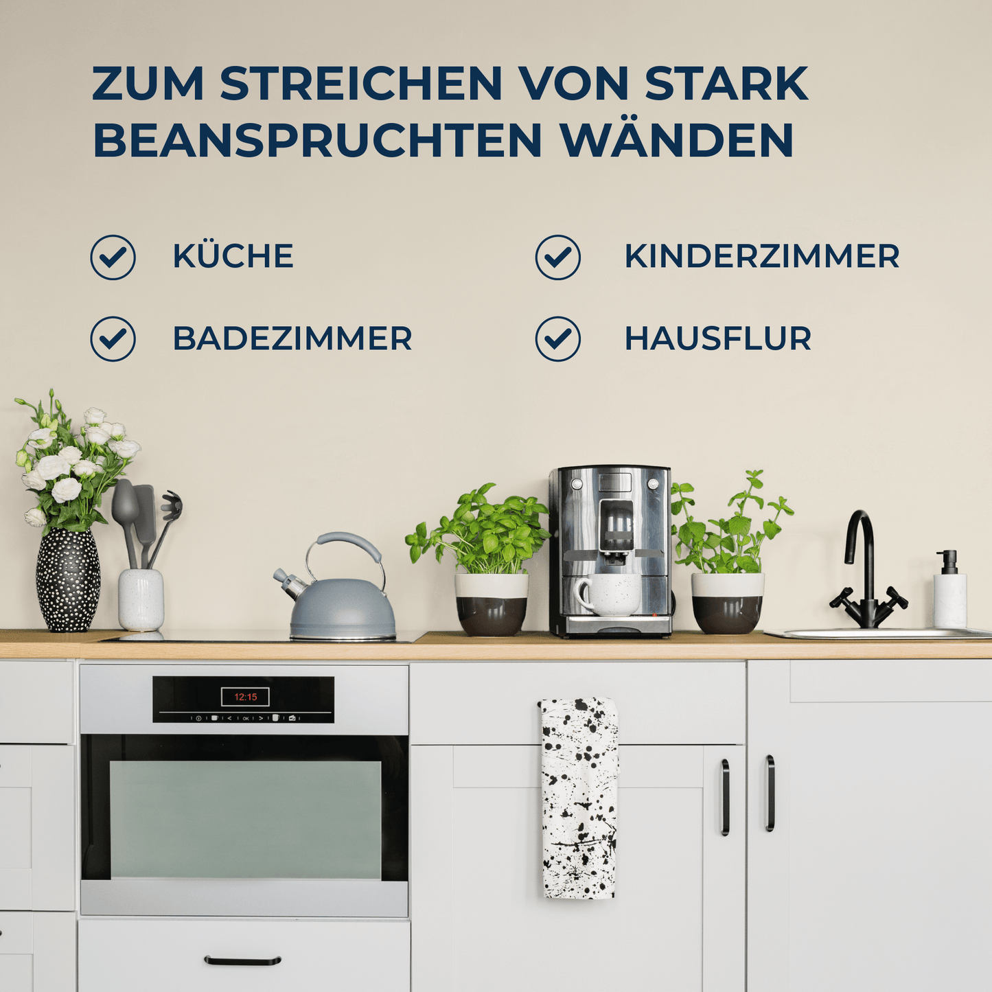 Derendo Wandfarbe Latexfarbe Graubeige Matt abwaschbar in 10 Liter – Produktbild von Derendo