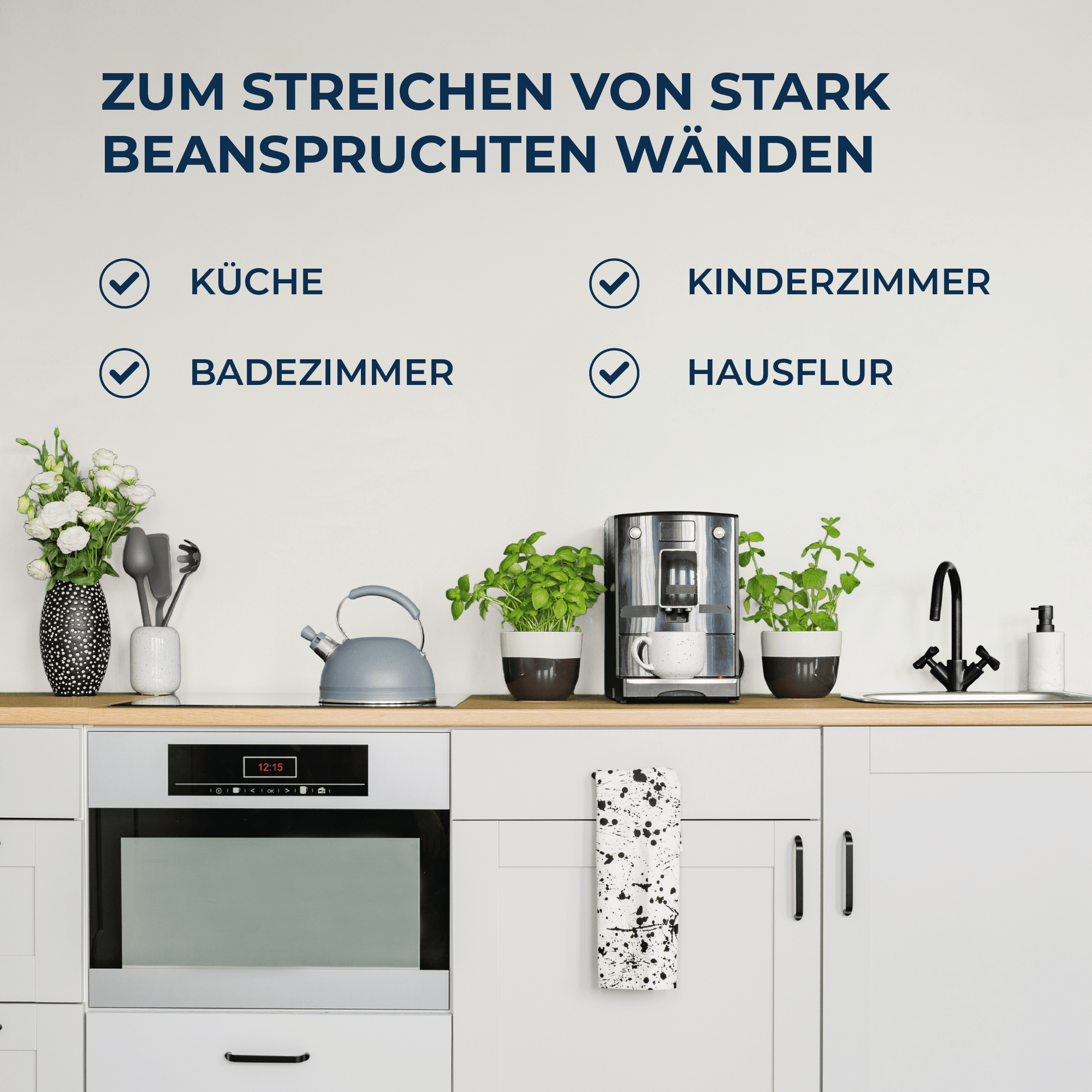 Derendo Wandfarbe Latexfarbe Greige Matt abwaschbar in 10 Liter – Produktbild von Derendo