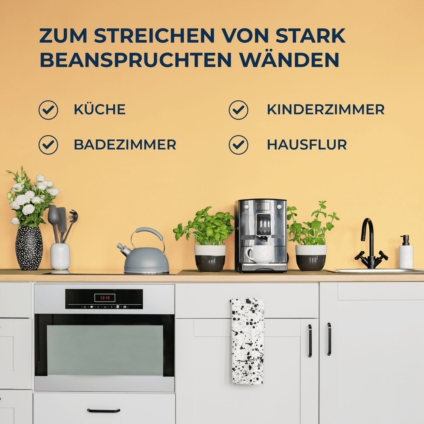 Derendo Wandfarbe Latexfarbe Honiggelb Matt abwaschbar in 10 Liter – Produktbild von Derendo
