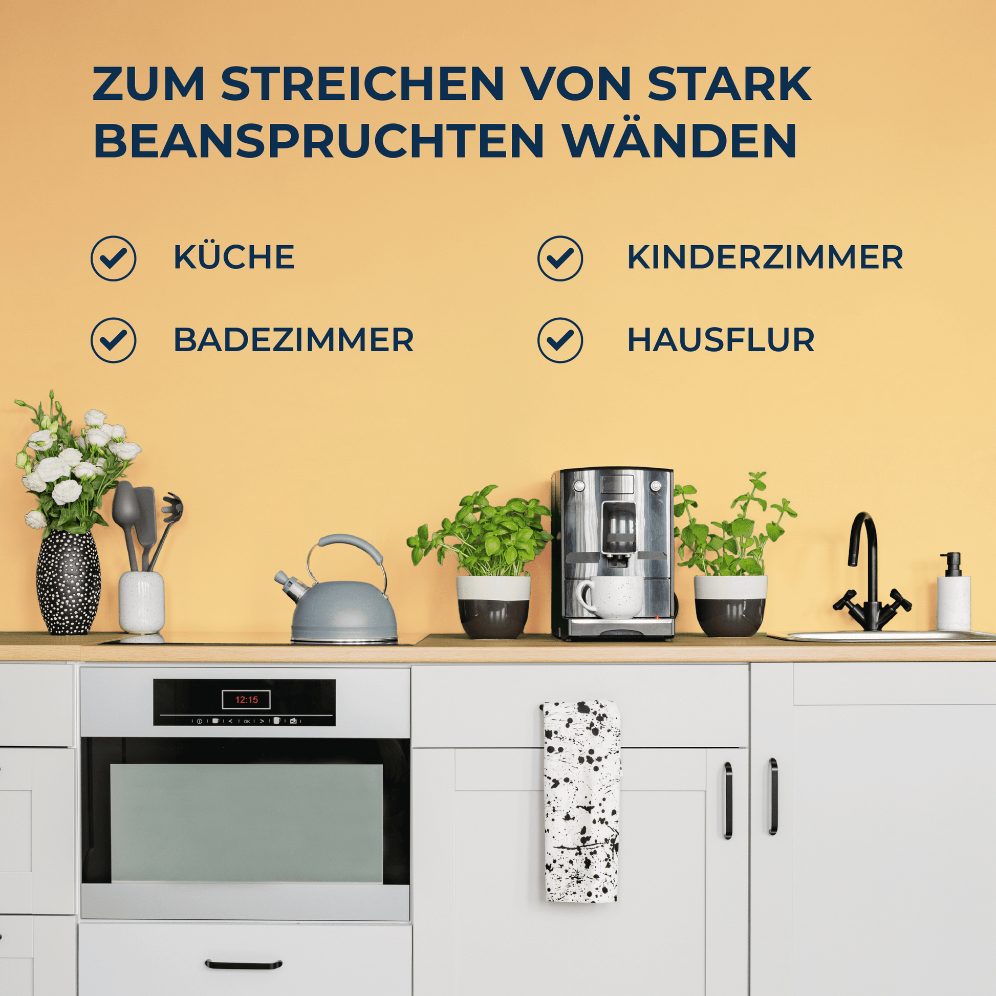 Derendo Wandfarbe Latexfarbe Honiggelb Matt abwaschbar in 10 Liter – Produktbild von Derendo