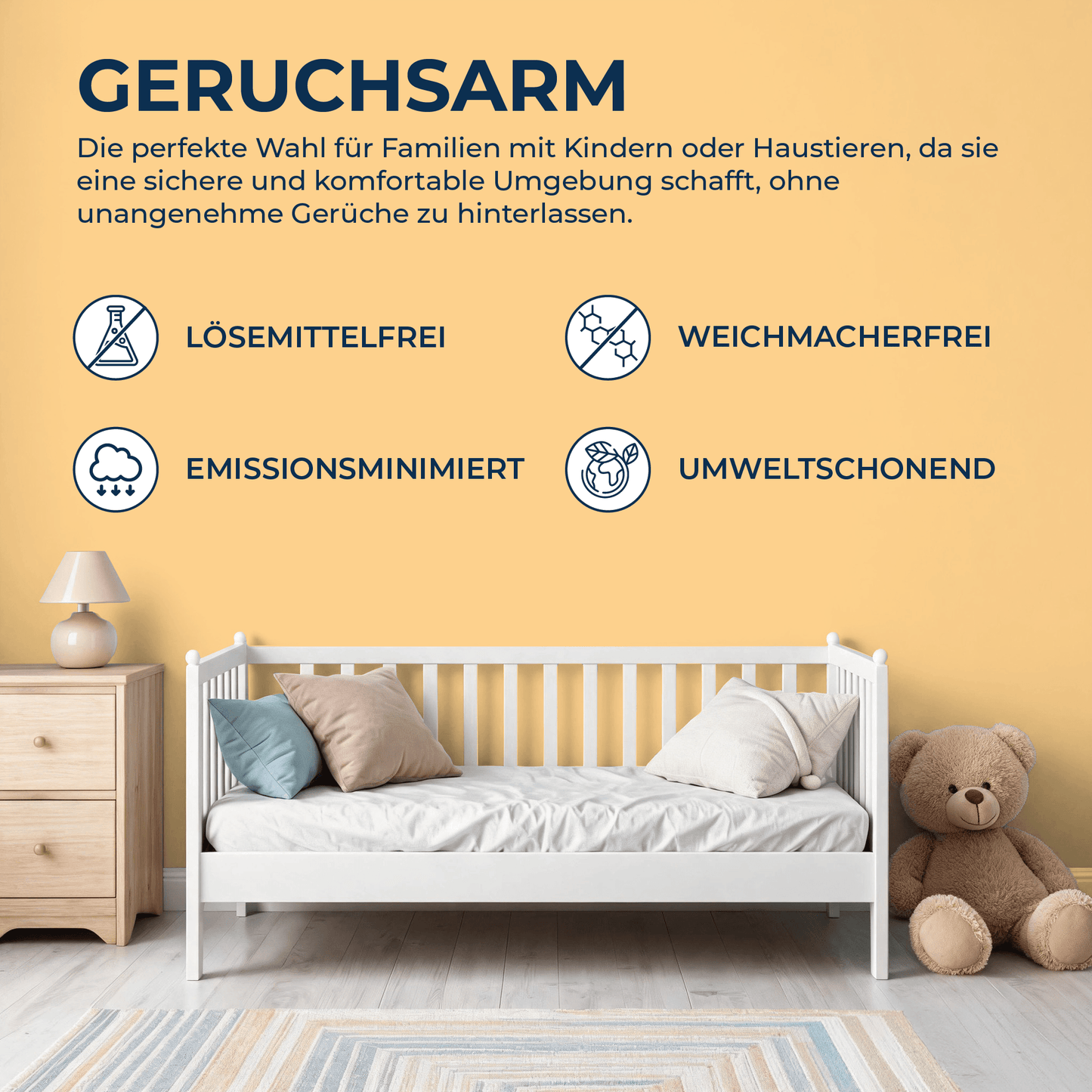 Derendo Wandfarbe Latexfarbe Honiggelb Matt abwaschbar in 10 Liter – Produktbild von Derendo