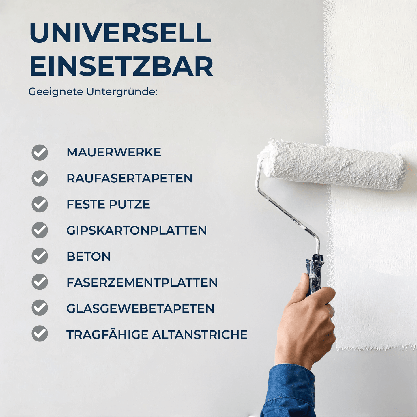 Derendo Wandfarbe Latexfarbe Weiß Matt abwaschbar in 10 Liter – Produktbild von Derendo