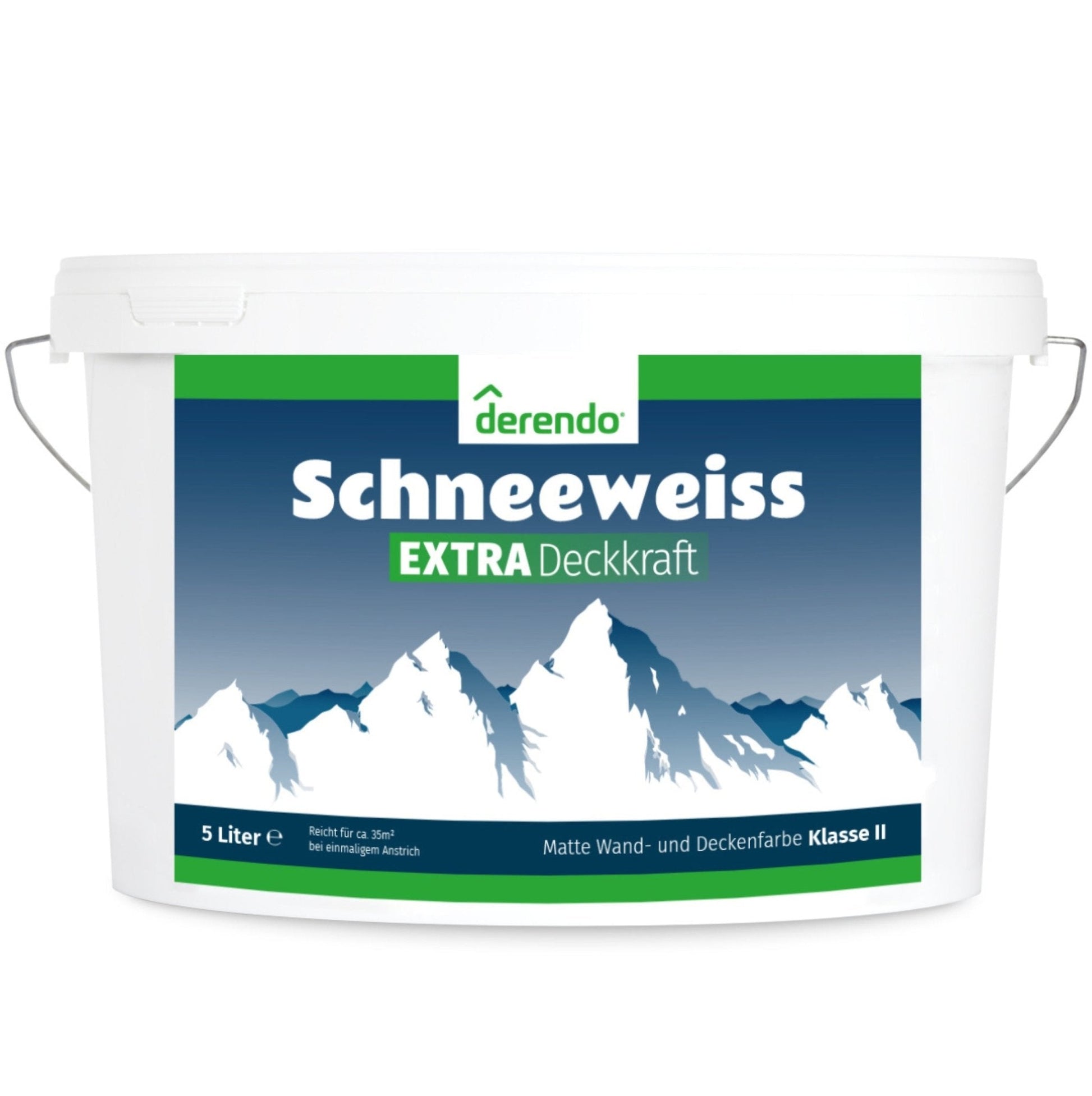Derendo Wandfarbe Schneeweiss - mit EXTRA Deckkraft in 10 Liter – Produktbild von Derendo