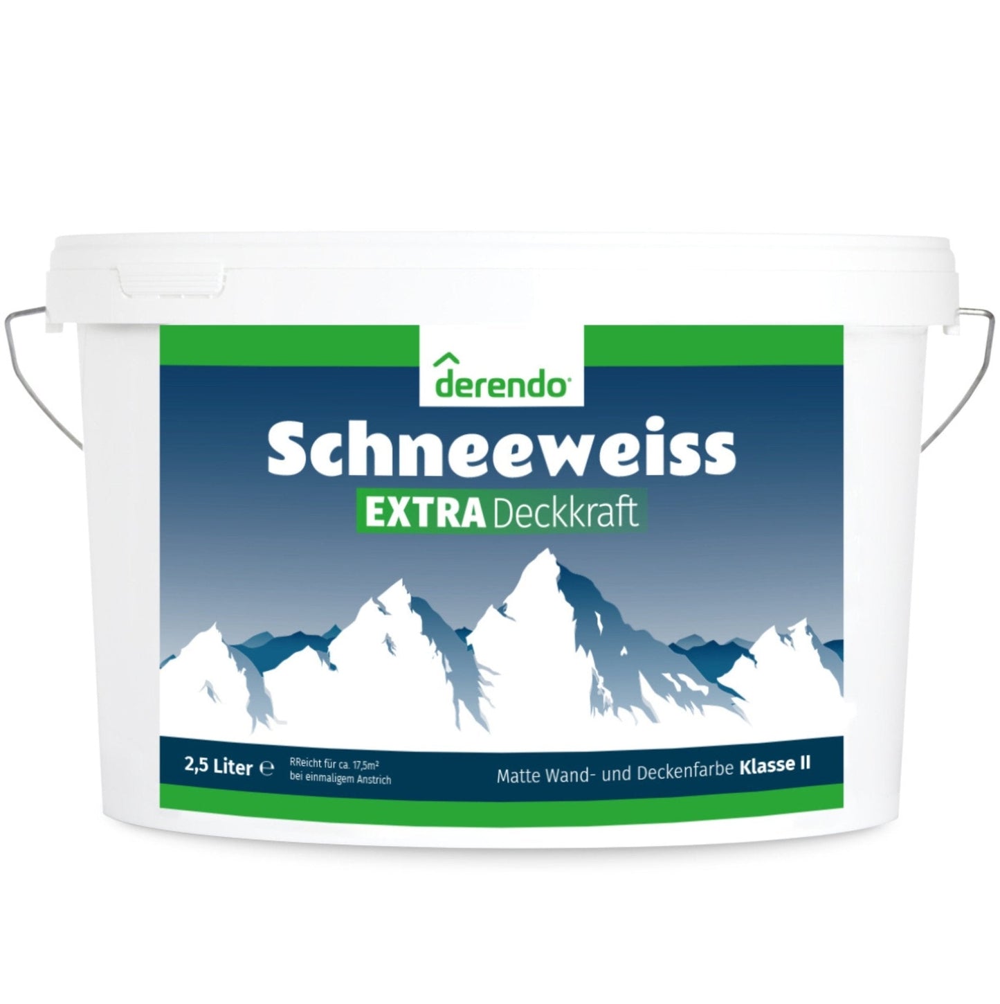 Derendo Wandfarbe Schneeweiss - mit EXTRA Deckkraft - 4251604900234 - Derendo