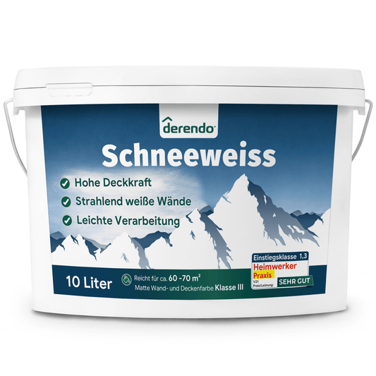 Derendo Wandfarbe Schneeweiss - Unser Bestseller in 10 Liter – Produktbild von Derendo