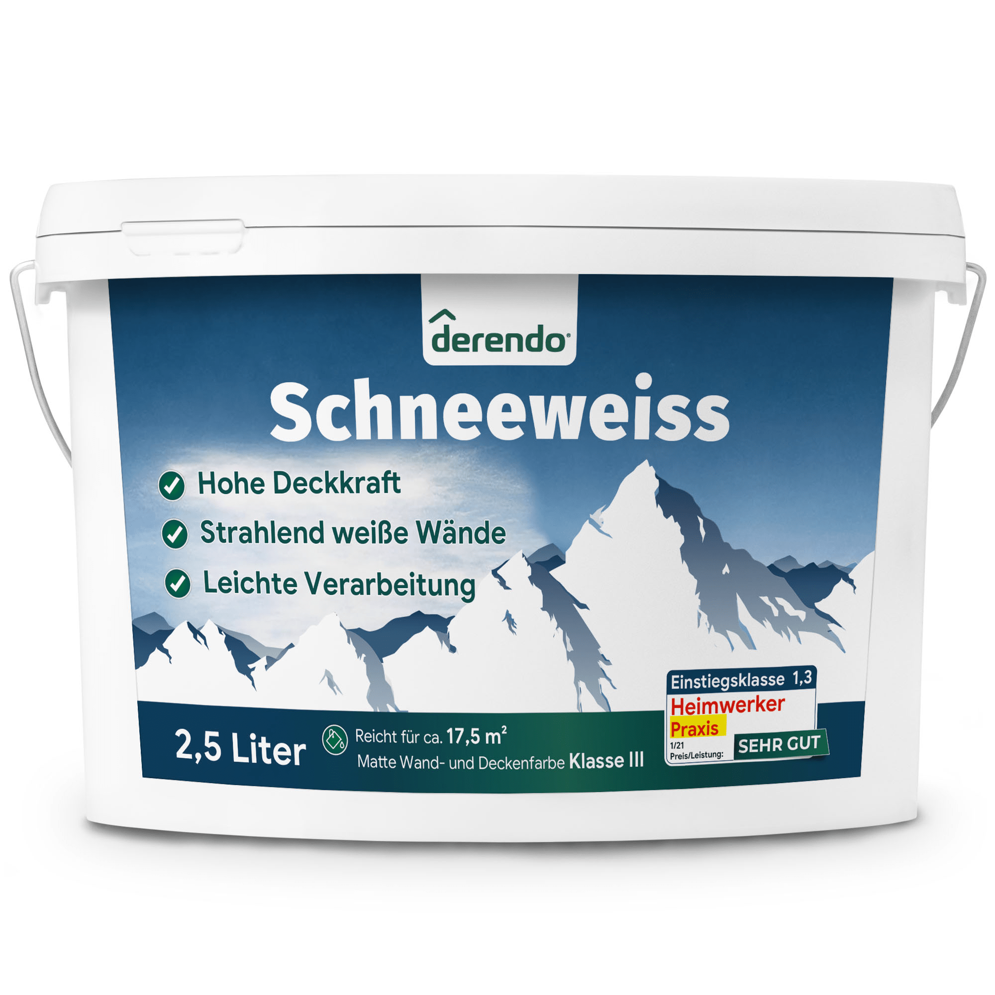 Derendo Wandfarbe Schneeweiss - Unser Bestseller kaufen – hervorragende Qualität & schneller Versand