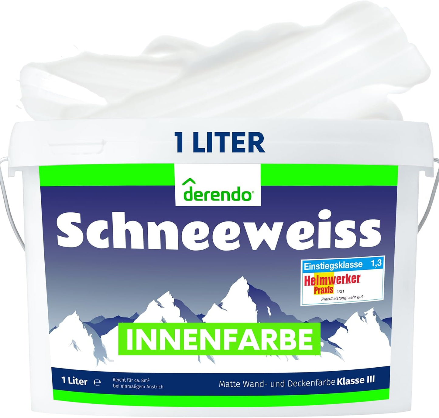 Derendo Wandfarbe Schneeweiss - Unser Bestseller - 4251604925282 - Derendo