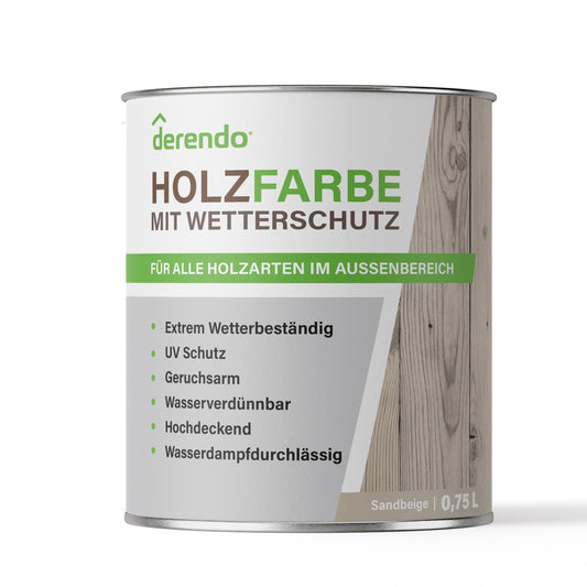 Derendo Wetterschutz Holzfarbe Beige Sandbeige - 4251604929495 - Derendo