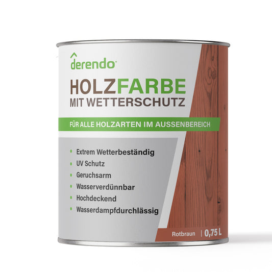 Derendo Wetterschutz Holzfarbe Braun Rotbraun - 4251604929518 - Derendo