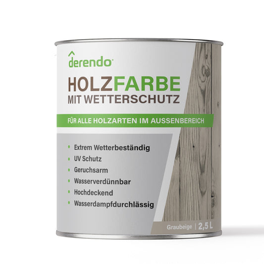 Derendo Wetterschutz Holzfarbe Grau Graubeige - 4251604929426 - Derendo