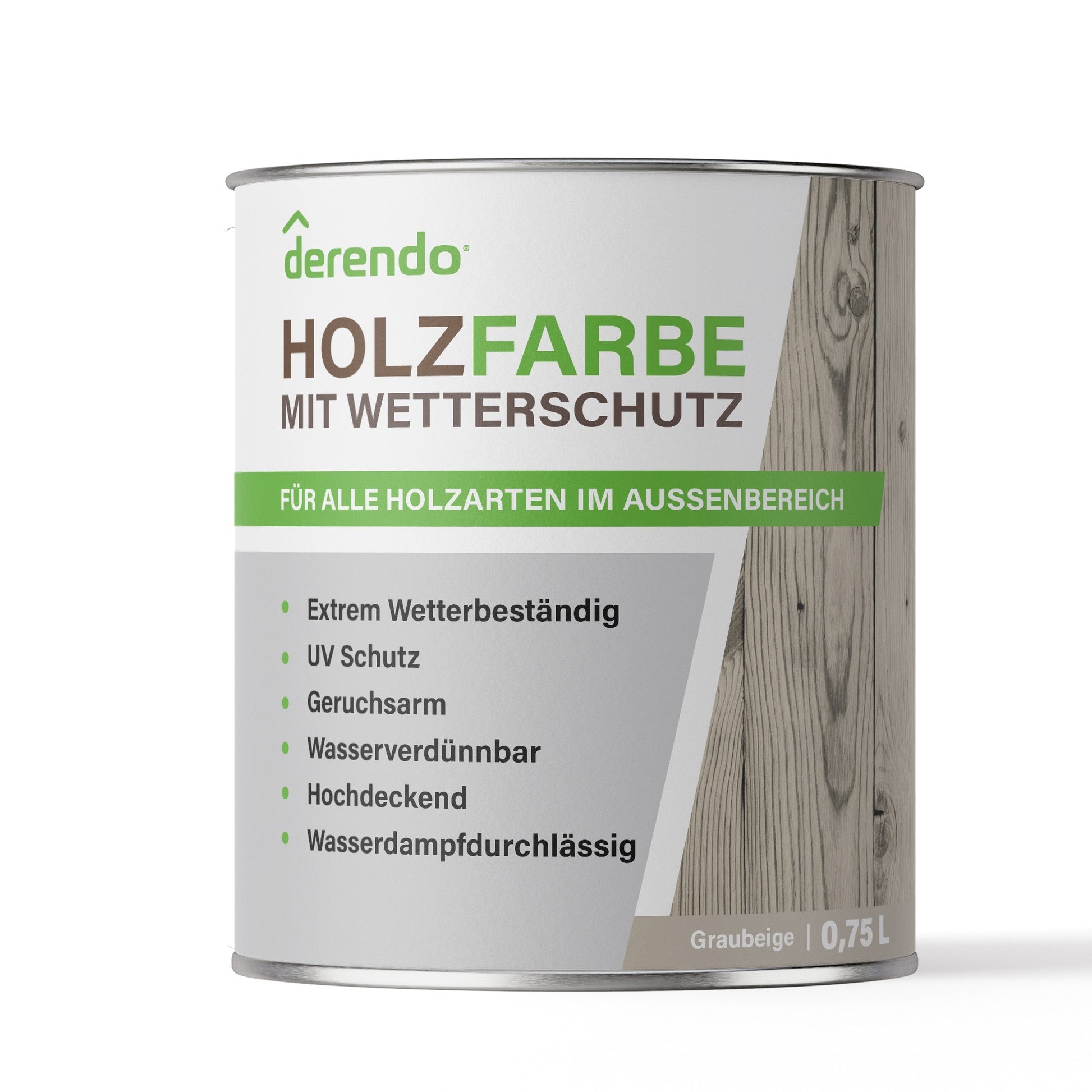 Derendo Wetterschutz Holzfarbe Grau Graubeige in Graubeige – Produktbild von Derendo