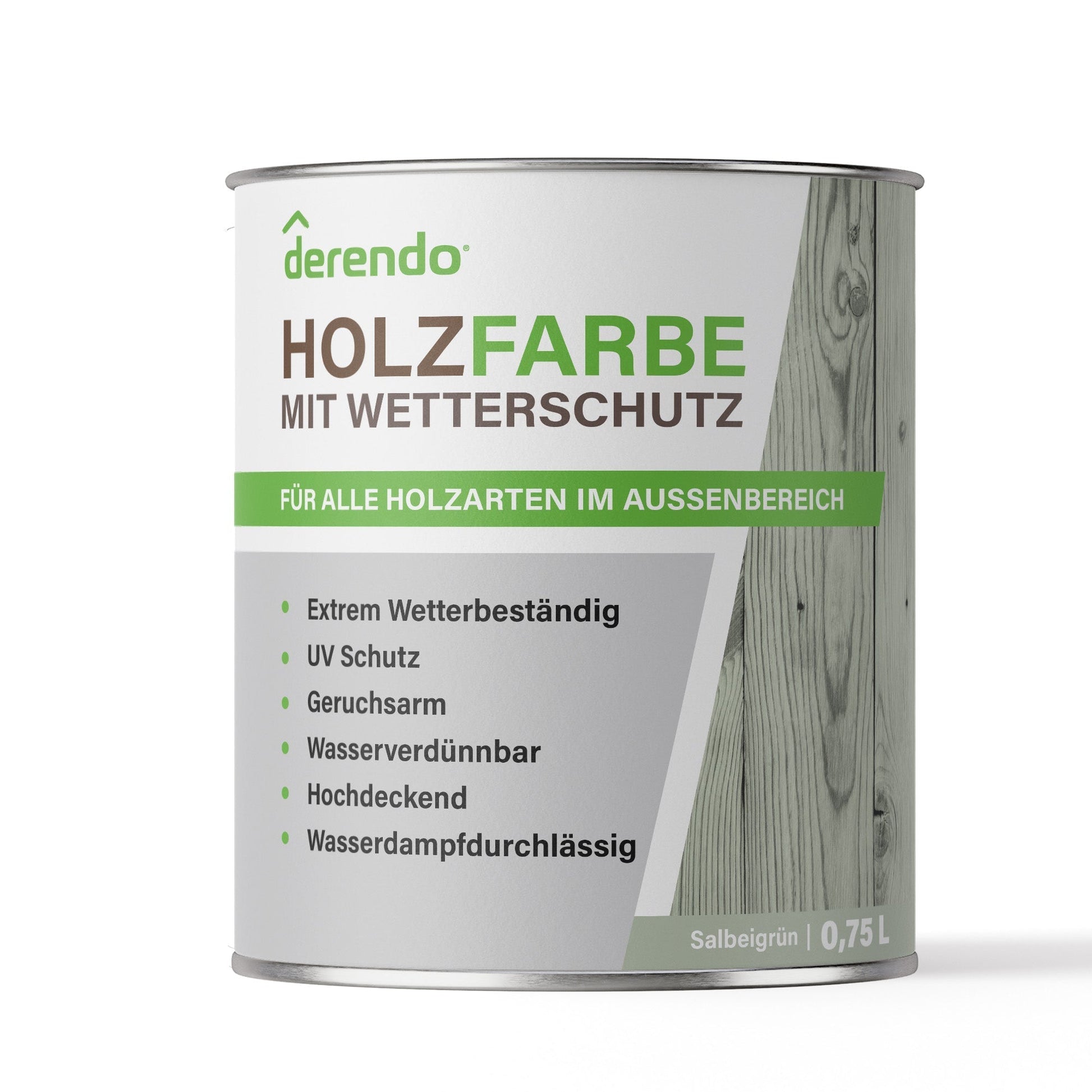 Derendo Wetterschutz Holzfarbe Grün Salbeigrün in Salbeigrün – Produktbild von Derendo