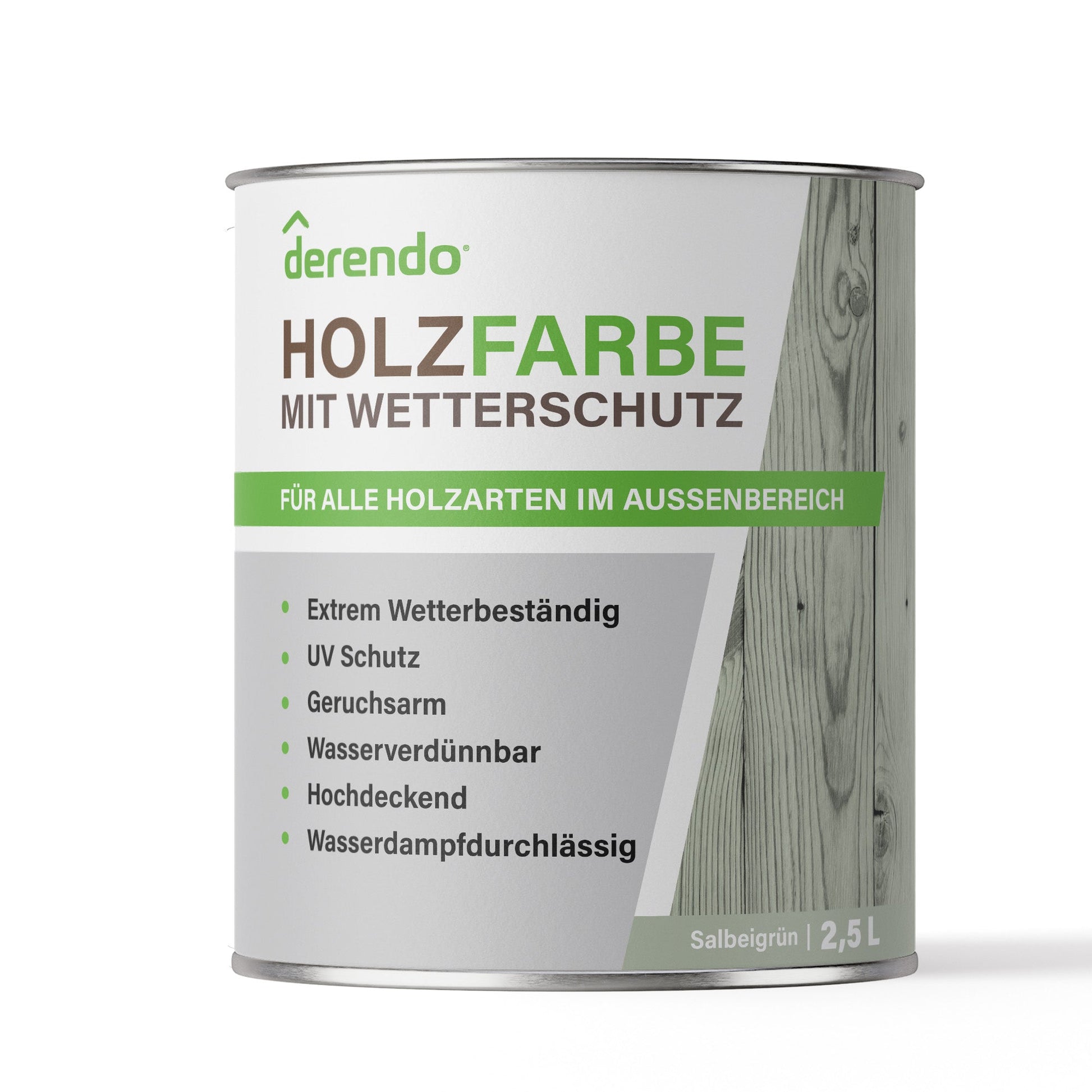 Derendo Wetterschutz Holzfarbe Grün Salbeigrün in Salbeigrün – Produktbild von Derendo