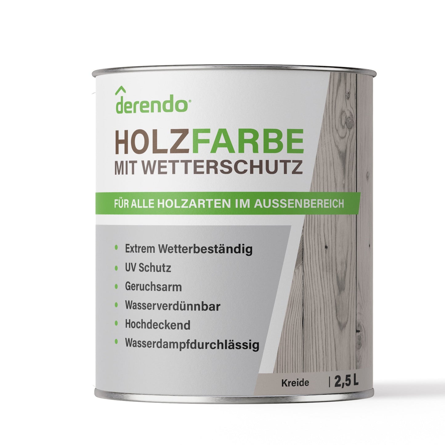 Derendo Wetterschutz Holzfarbe Kreide in Kreide – Produktbild von Derendo