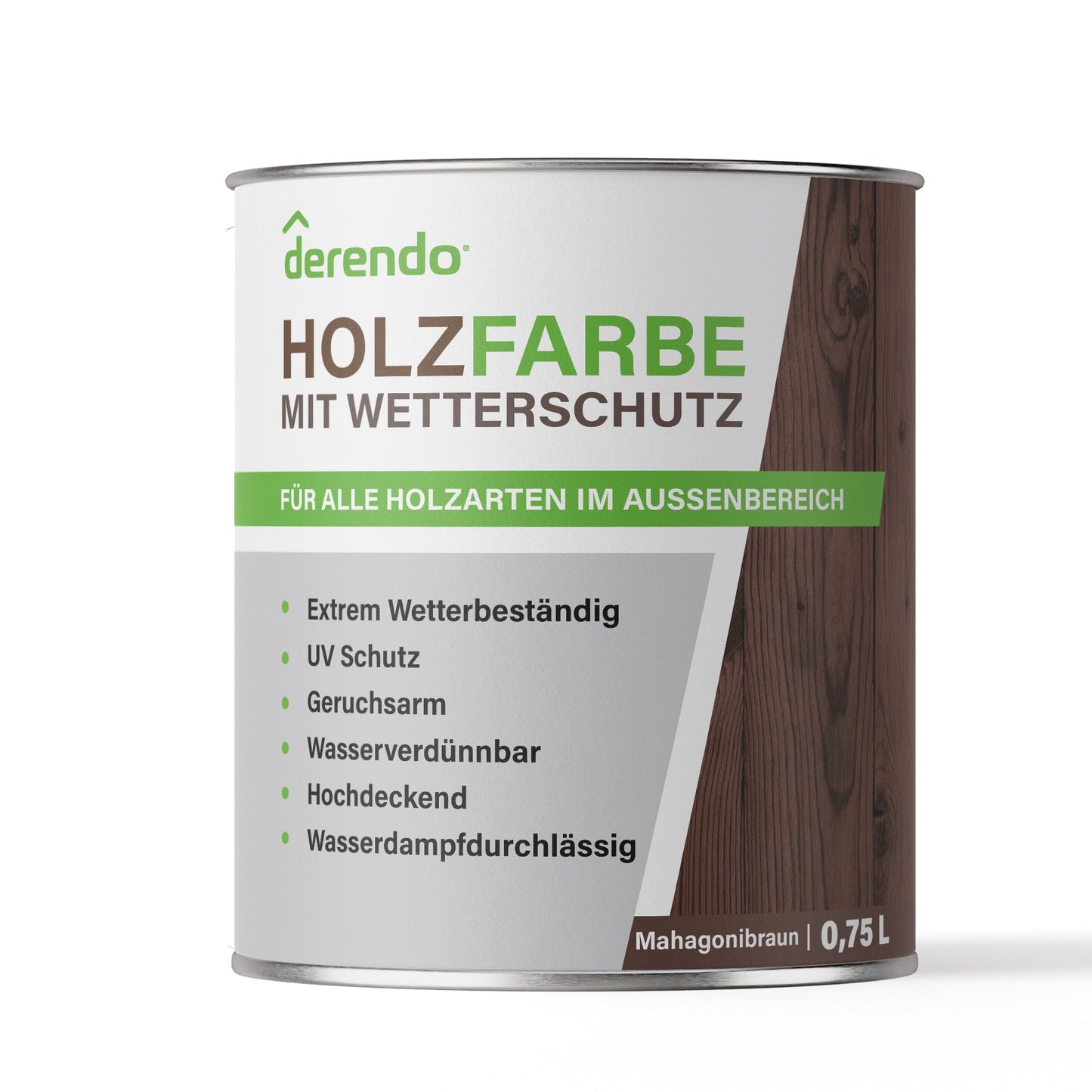 Derendo Wetterschutz Holzfarbe mahagonibraun RAL 8016 - 4251604913487 - Derendo
