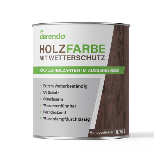 Derendo Wetterschutz Holzfarbe mahagonibraun RAL 8016 - 4251604913487 - Derendo