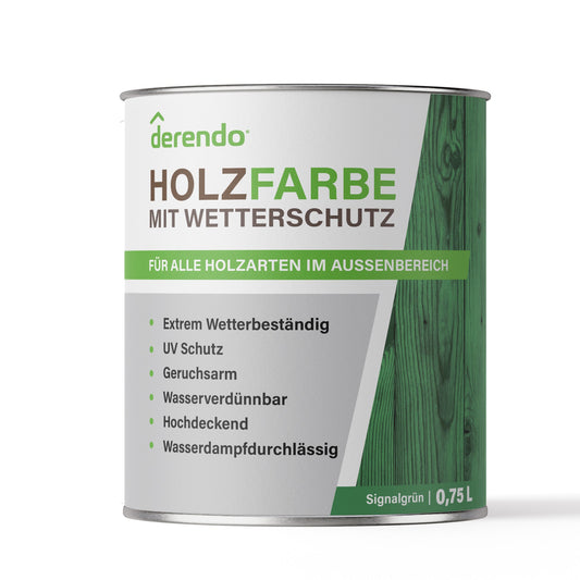 Derendo Wetterschutz Holzfarbe signalgrün RAL 6032 - 4251604913364 - Derendo