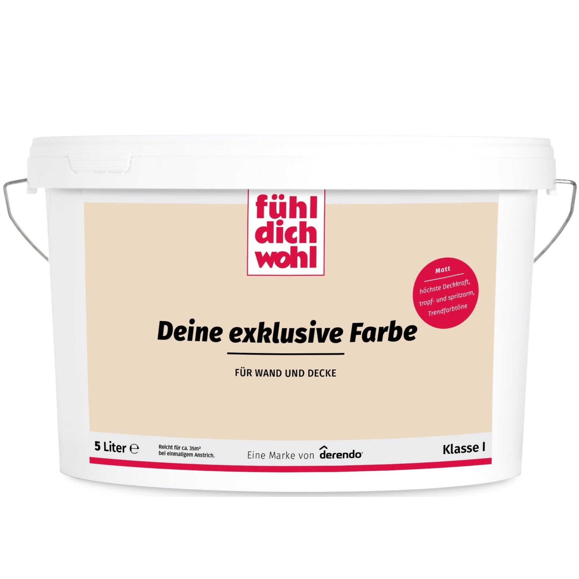 FÜHL DICH WOHL Wandfarbe Ahornholz in 2.5 Liter – Produktbild von Derendo